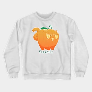 Pumpkitt the Angry Pumpkin Cat Crewneck Sweatshirt